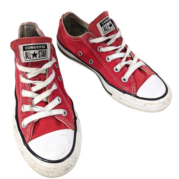 CONVERSE! ALL STAR CLASSIC, RUBY RED CANVAS, WHITE RUBBER SNEAKERS! SZ W-6, M-4 - Picture 8 of 8